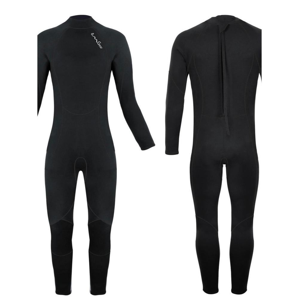 OMGear Wetsuit Youth Size 10 Black Excellent 3mm Neoprene Full Body Back Zip